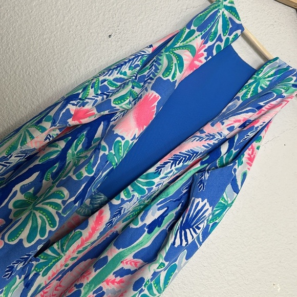 Lilly Pulitzer Jet Stream Pearl Romper Dress Blue Green Pink Women’s Size 4 - Picture 5 of 15